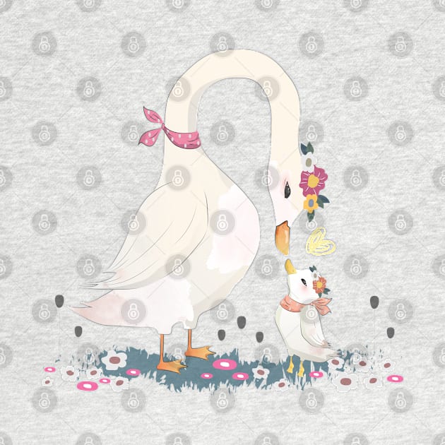 Mommy goose love his child by Mako Design 